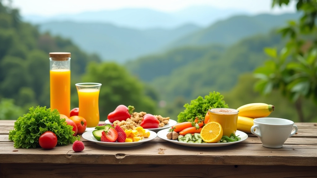 Desayuno saludable en retiro de bienestar
